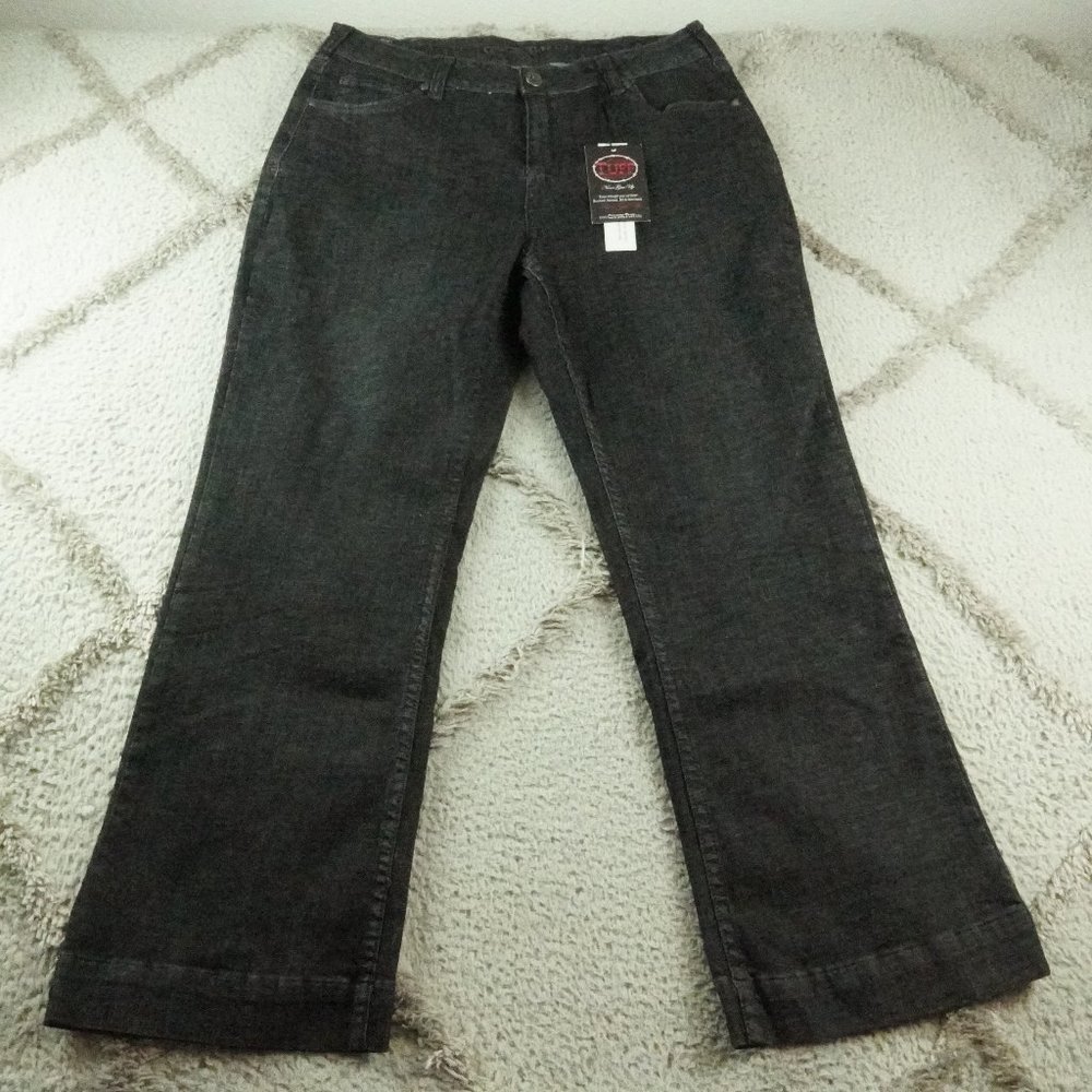 Cowgirl Tuff Wide Leg Trouser Womens 34x31 Western Rancher Wear Black denim